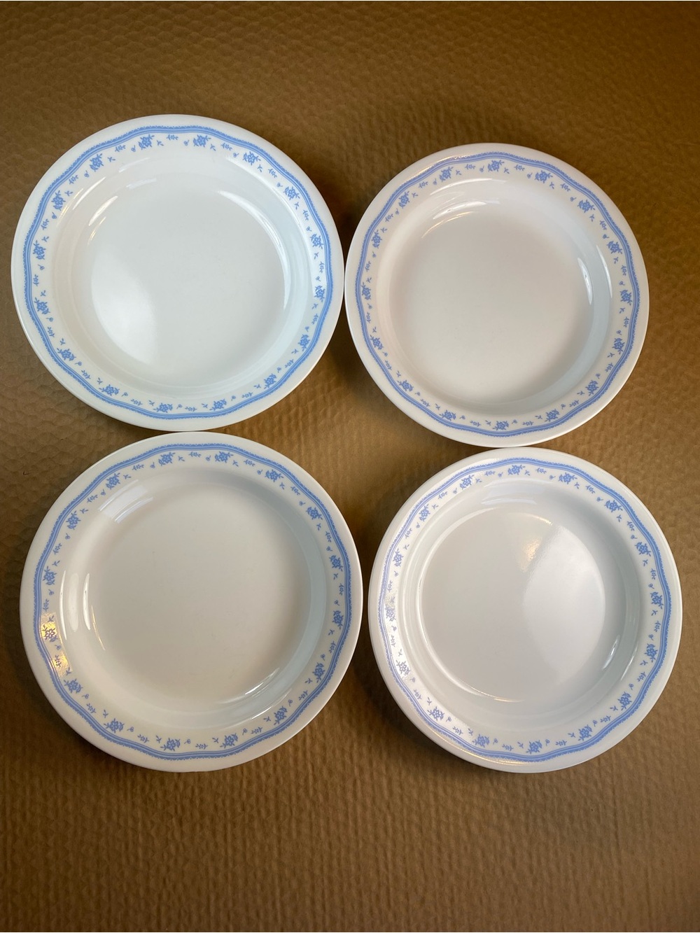 4 Corelle by Corning Morning Blue 8 1/2” Pasta Rimmed Bowls